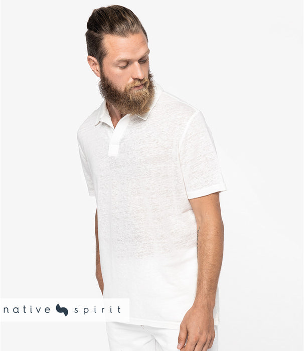 Men's Native Spirit Linen Polo Shirt {NS220}