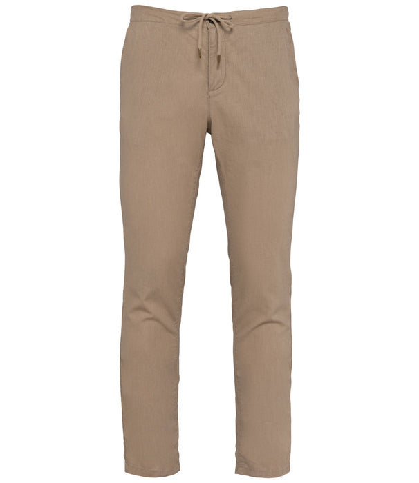 Men's Native Spirit Organic Cotton Linen Relaxed Fit Chino Trousers {NS708}
