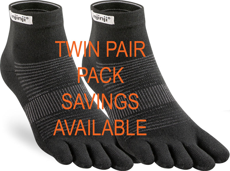 Injinji Unisex Lightweight Mini Crew Performance Toe Socks (INJ-LW-MC)
