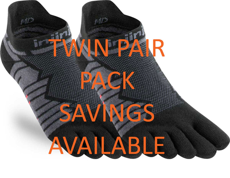Injinji Men's Mid-Weight Ultra-Run No-Show Toe Socks (INJ-ULTRA-NS)