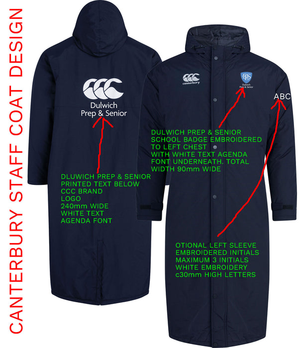 DULWICH PREP & SENIOR STAFF CANTERBURY SIDELINE BENCH COAT {DPSS-QA005753}