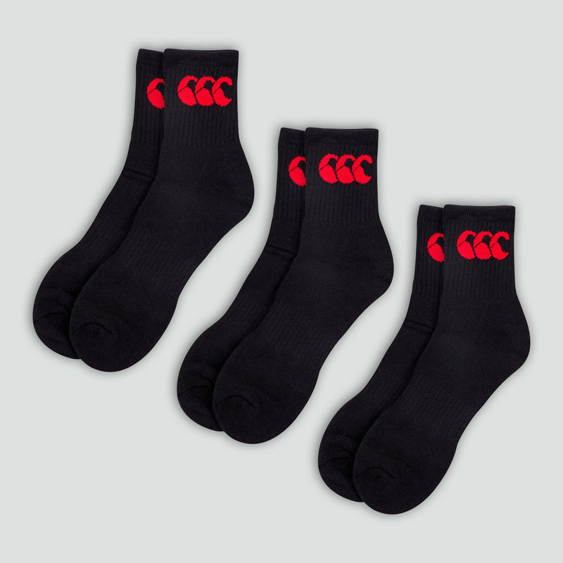Canterbury Adult Unisex Crew Sock Pack of 3