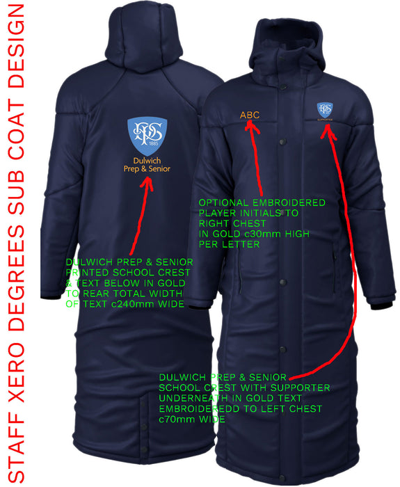 DULWICH PREP & SENIOR STAFF XERO DEGREES SIDE LINE BENCH COAT {DPSS-XOCH827A}