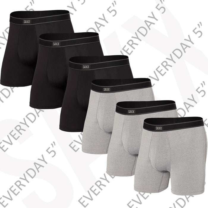 SAXX Men's Daytripper 5" Boxers with Fly 6-PAIR PACK {SAXX-PP2A3}