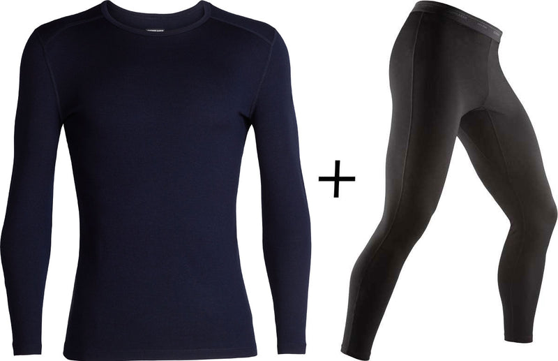 Men's Icebreaker Merino 260 Tech Crew Neck Top + Leggings COMBO