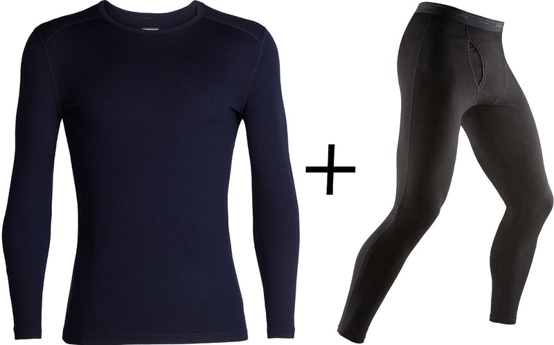 Men's Icebreaker Merino 260 Tech Crew Neck Top + Leggings COMBO