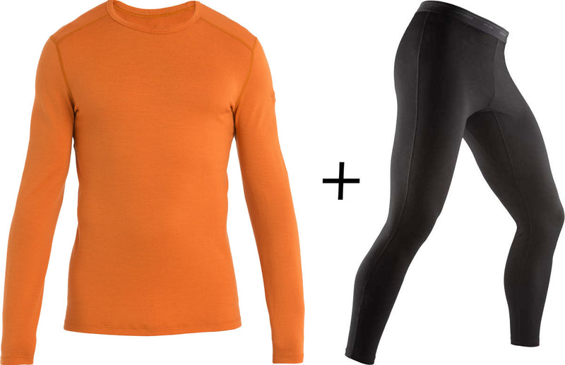 Men's Icebreaker Merino 260 Tech Crew Neck Top + Leggings COMBO