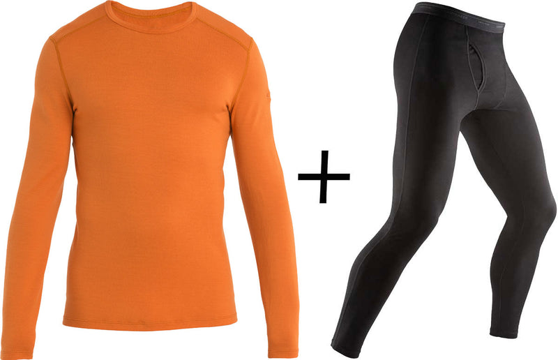 Men's Icebreaker Merino 260 Tech Crew Neck Top + Leggings COMBO