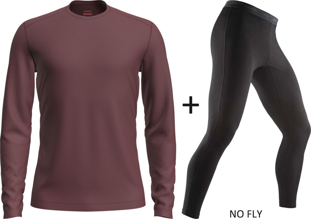 Men's Icebreaker Merino 260 Tech Crew Neck Top + Leggings COMBO