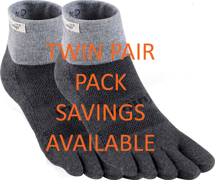 Injinji Men's Mid-Weight Trail Run Mini-Crew Toe Socks (INJ-TR-MC)