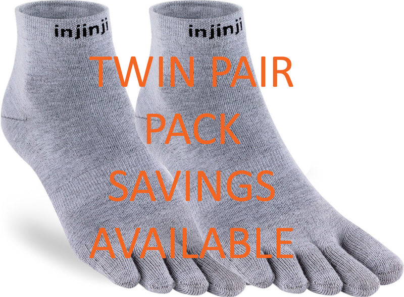 Injinji Ultra-Lightweight Mini-Crew Liner Toe Socks (INJ-LW-MC-LIN)