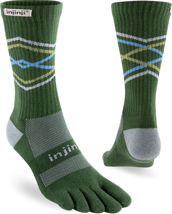 Injinji Men's Mid-Weight Trail Run Crew Length Toe Socks (INJ-TR-CR)