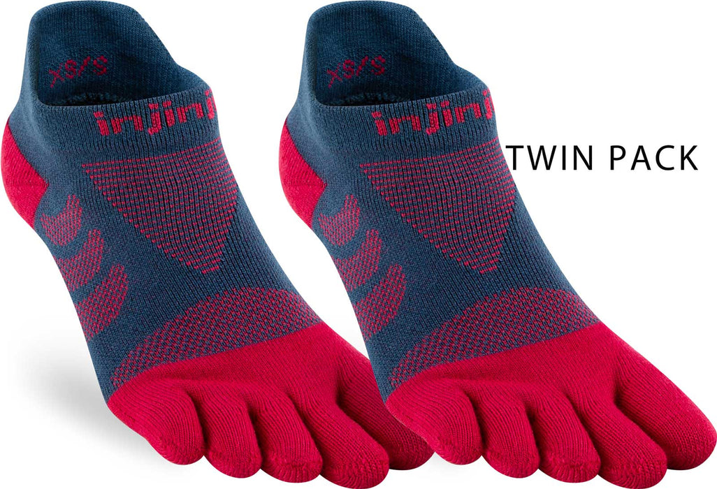 Injinji Women's Mid-Weight Ultra-Run No-Show Toe Socks TWIN PACK (INJ-WULTRA-NS-TWIN)