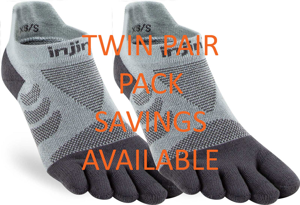 Injinji Women's Mid-Weight Ultra-Run No-Show Toe Socks (INJ-WULTRA-NS)