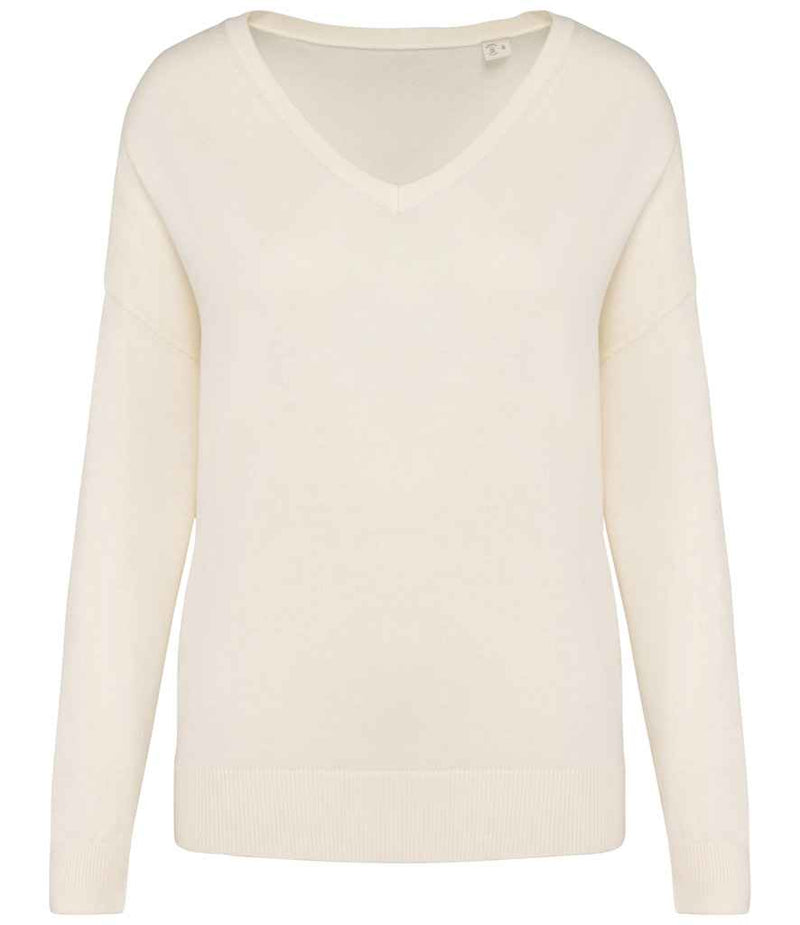 Native Spirit Women's Dropped Shoulder 250gsm Organic Cotton V-Neck Sweatshirt {NS921}