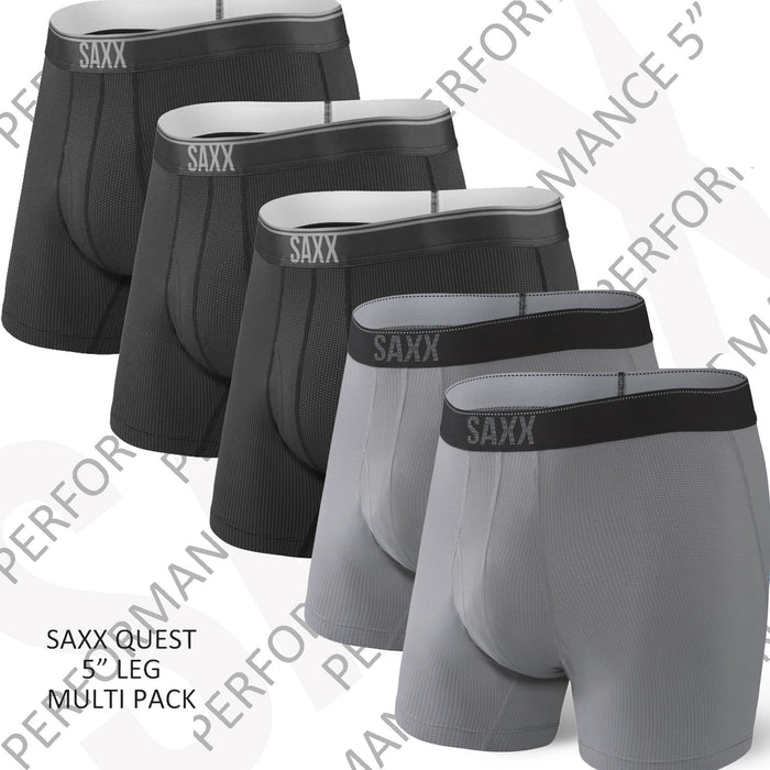 SAXX Men's 5 Inch Quest Boxer Briefs MULTI-PACK {SAX-BB70F-MULTI}