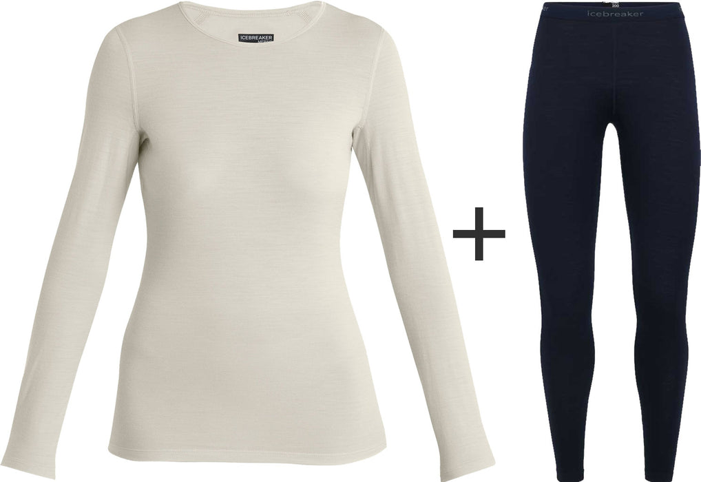 Women's Icebreaker Merino 200 Oasis Crew Neck Base Layer COMBO