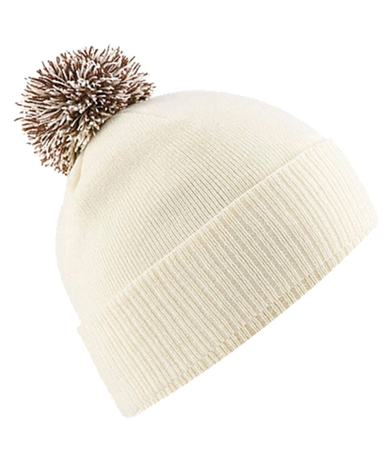 Unisex Beechfield Snowstar Rib Knit Acrylic Pom Beanie {BC450}