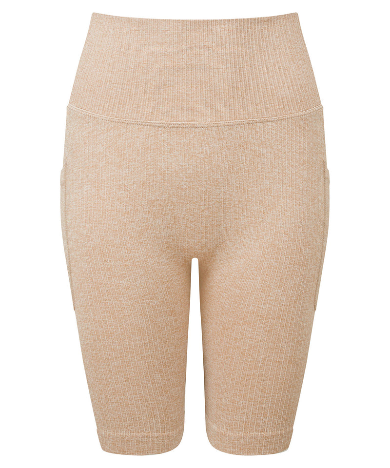 Women's TriDri Ribbed Seamless Pocket High Rise Cycle Shorts {TR-225}