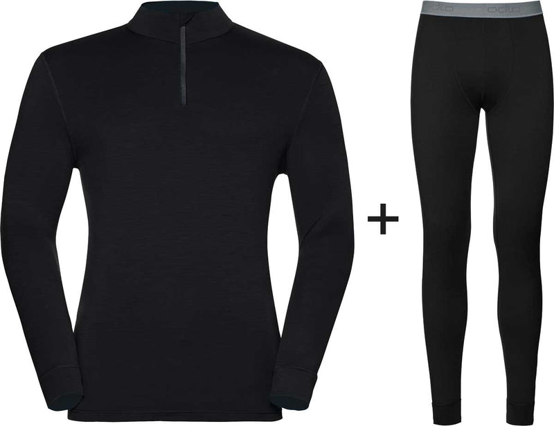 ODLO Men's Merino 200 Half Zip Base Layer COMBO