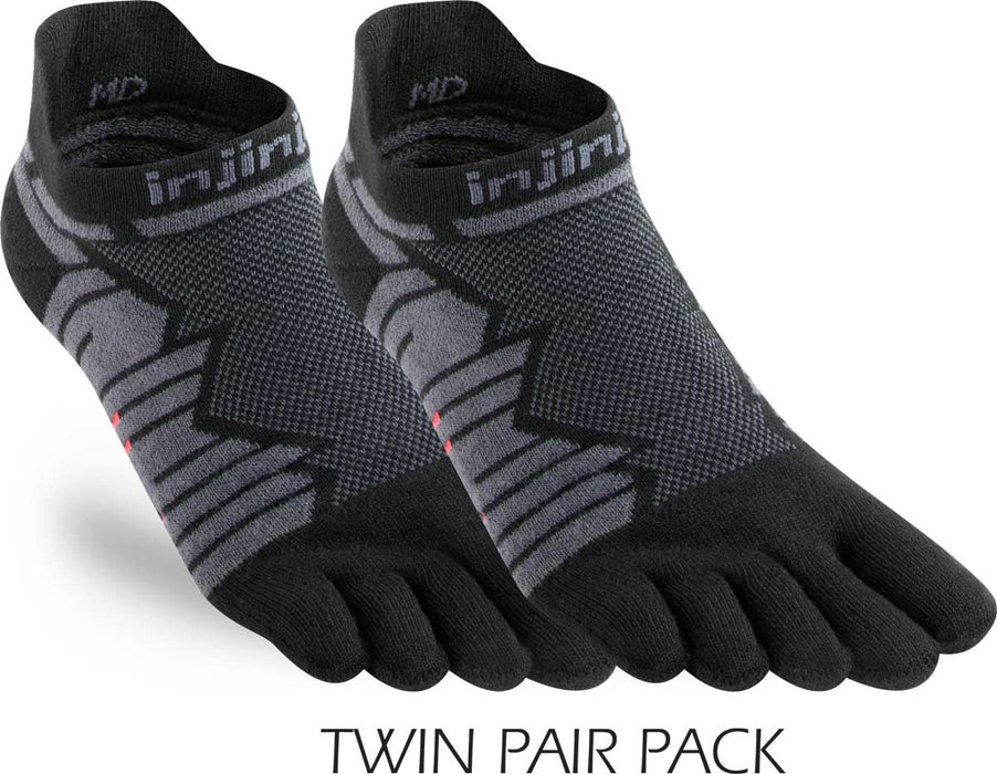 Injinji Men's Mid-Weight Ultra-Run No-Show Toe Socks TWIN PACK (INJ-ULTRA-NS-TWIN)