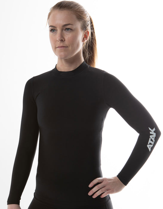 Campri Womens Thermal Top Baselayer Compression Armor Skins Long Sleeve Crew