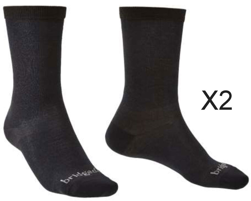 Bridgedale Men's Ultra-Lightweight Coolmax Performance Liner Socks TWIN PACK {BR-710539}