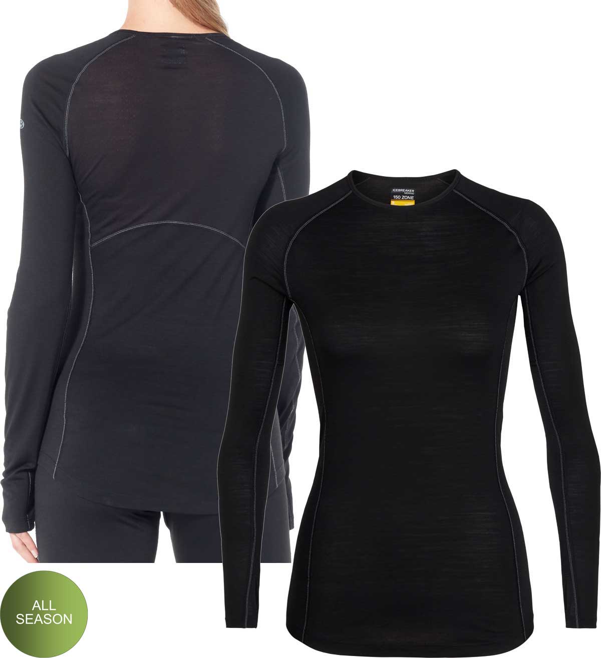 Women's Icebreaker BodyfitZONE 150 Long Sleeve Crew Base Layer
