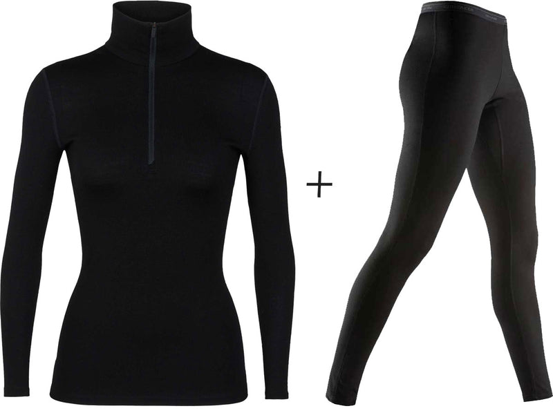 Women's Icebreaker Merino 260 Tech Half Zip Top + Tights COMBO