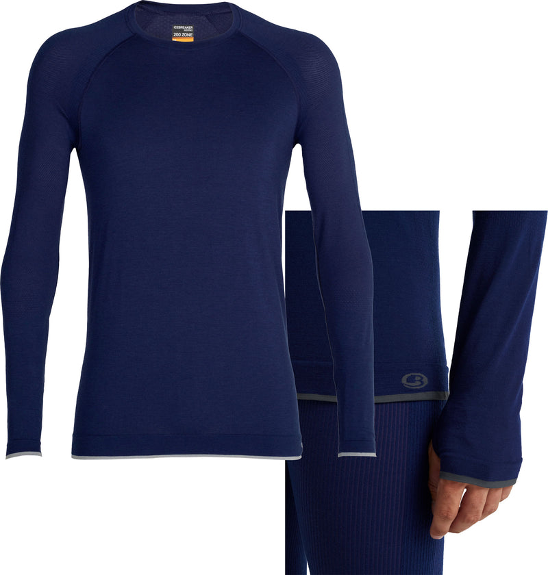 Men's Icebreaker 200 ZoneKnit Long Sleeve Crew Base Layer {IC-0A579O}