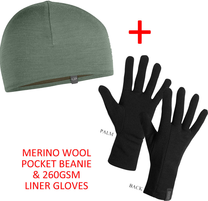 Icebreaker Merino 260 Gloves and Beanie Bundle