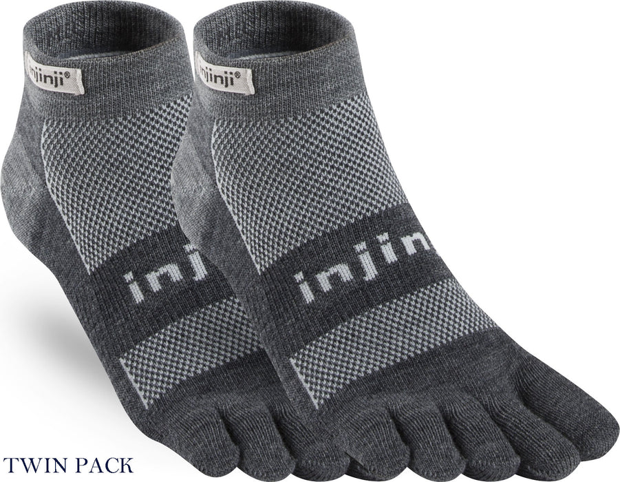 Injinji Outdoor Mid-Weight Merino Wool Mini-Crew Toe Socks TWIN PACK (INJ-MODC-TWIN)