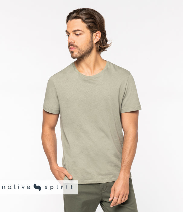 Native Spirit Unisex Organic Cotton Linen Blend T-Shirt {NS325}