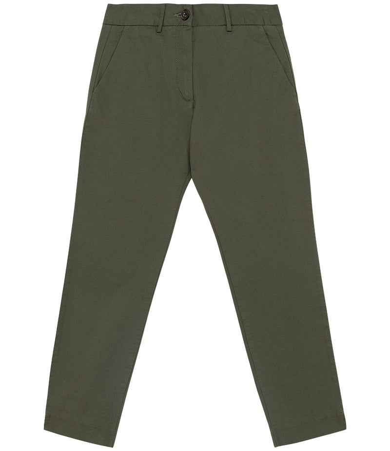 Women's Native Spirit Organic Cotton Stretch Fit Cropped Leg Chino Trousers {NS737}