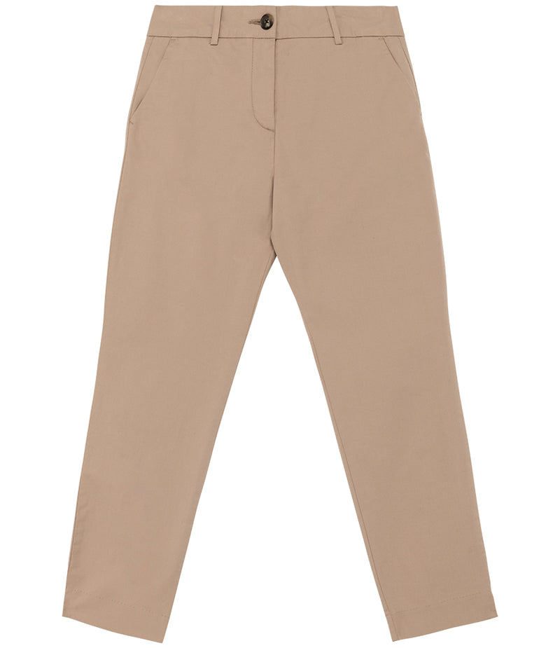 Women's Native Spirit Organic Cotton Stretch Fit Cropped Leg Chino Trousers {NS737}
