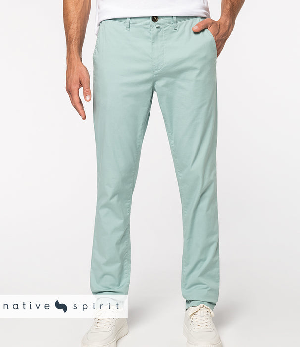Men's Native Spirit Organic Cotton Stretch Fit Chino Trousers {NS736}